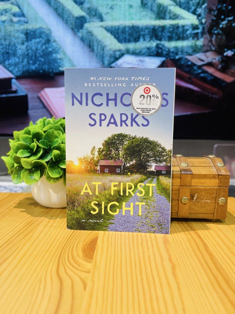 At First Sight by Nicholas Sparks Paperback Novel (Category: Storybooks) located in Makati City. Submitted by pagesandplay (Listing ID 1467552000, Image 1). Description: - Title: At First Sight by Nicholas Sparks - Format: Paperback - Condition: Clean pages, intact, and well-maintained - Genre: Bestselling romance novel - Features: Beautiful rustic country path cover design - Perfect for: Romance fans and book collectors.