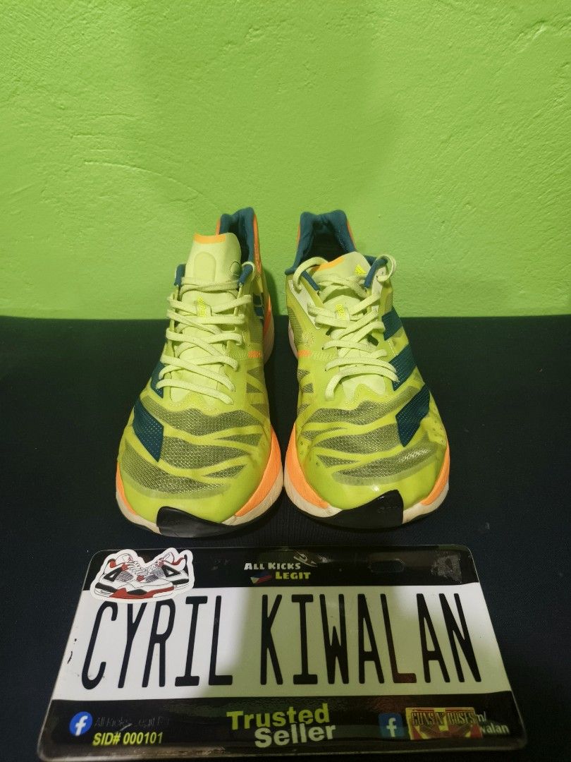 Authentic Adidas Adizero Adios Pro 2 Pulse Lime (Category: Sneakers) located in Baguio. Submitted by ckiwalan (Listing ID 1467497938, Image 3). Description: For sale Authentic Like new condition Minimal signs of use only No major issue Thick outsole Carbon plated Lightweigh Soft and comfy Baguio city can ship nationwide.