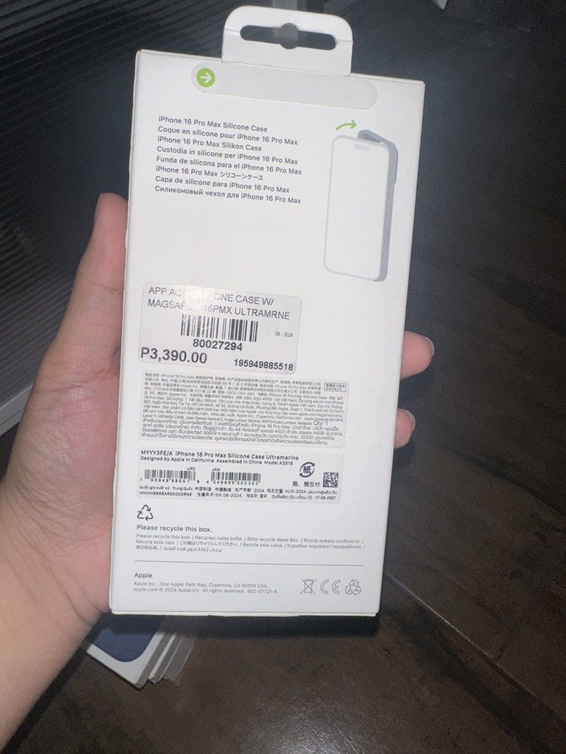 Authentic apple silicone case for ip 16pm (Category: Cases & Sleeves) located in Dagupan City. Submitted by paulptheg79255 (Listing ID 1467411130, Image 2). Description: Purchased from Beyond the Box via Laz. .