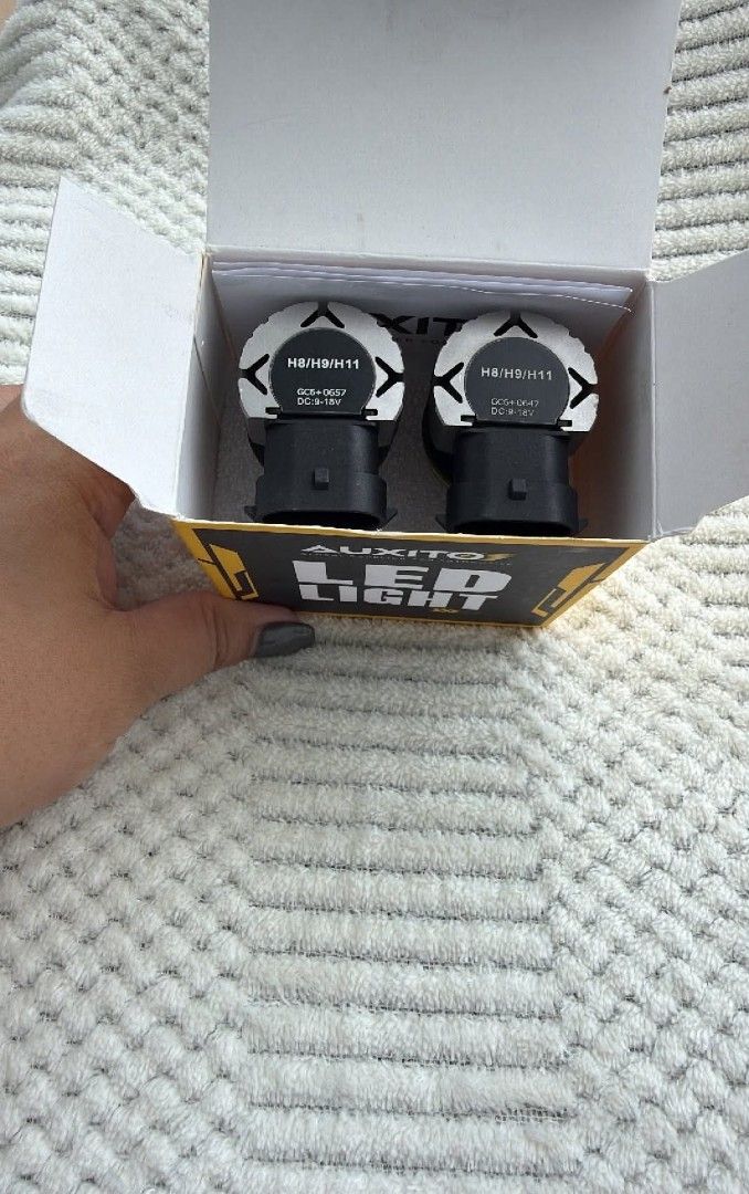 AUXITO H8 H9 H11 LED Light Bulbs E2 6000K White (Category: Lighting) located in Manila. Submitted by rusnoyell42981 (Listing ID 1467437027, Image 2). Description: -AUXITO LED Light E2 model, H8/H9/H11 socket fitment. 6000K white color output. -Operating voltage DC 9-18V, aviation aluminum housing with IP67 waterproof rating. 50,000 hours operating life span. Includes two bulbs in original box with instruction manual. SF Pampanga/Batangas(By Sched
