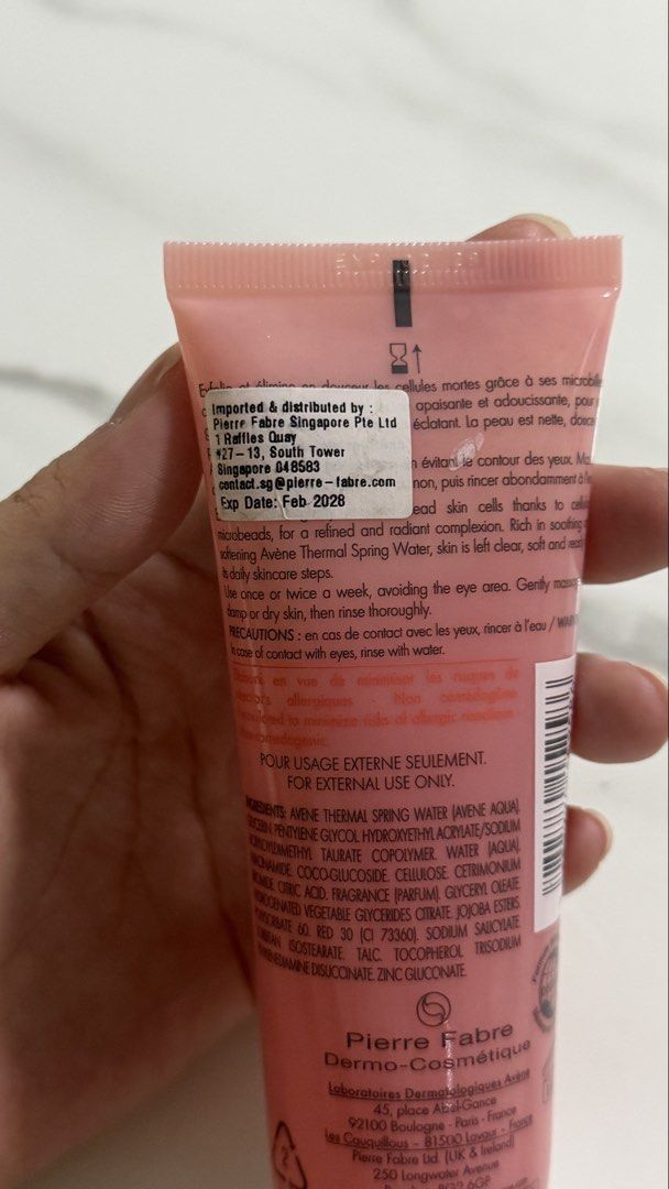 Avene Gentle Exfoliating Gel 75ml (Category: Face Care) located in Quezon City. Submitted by humblefashion_ph (Listing ID 1467400836, Image 3). Description: - Product: Avene Gentle Exfoliating Gel - Size: 75ml tube (Brand new, unopened, and unused) - Skin Type: Specially formulated for sensitive skin - Key Ingredients: Avene thermal spring water and microbeads for a radiant complexion - Sourcing: Authentic, imported by Pierre Fabre Singapore - Ex