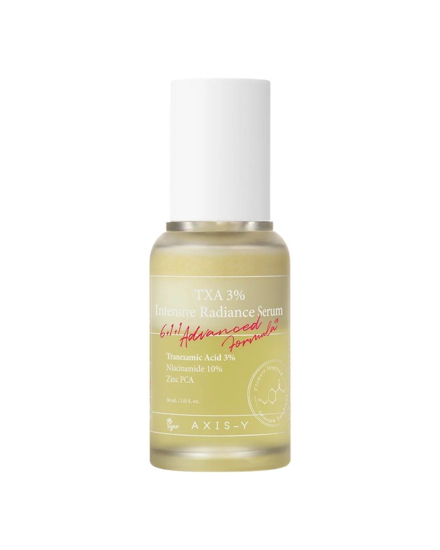 AXIS-Y TXA 3 Intensive Radiance Serum (Category: Face Care) located in Bacoor. Submitted by cailleshope (Listing ID 1467421310, Image 1). Description: AXIS-Y TXA 3 Intensive Radiance Serum Brand new and unused! • Helps brighten dull-looking skin • Helps improve the appearance of uneven skin tone • Helps reduce the appearance of dark spots and post-acne marks • Lightweight and suitable for daily skincare • Helps achieve a smoother, more radiant-lo