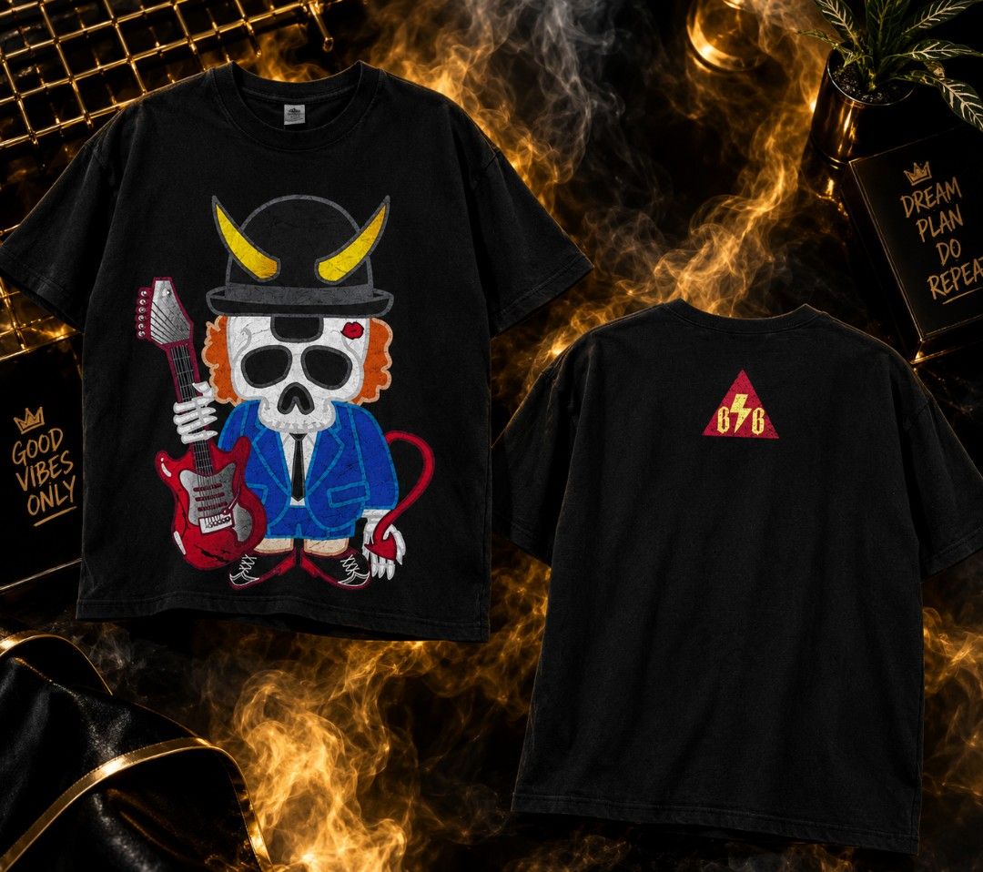 🔥💀BACKINBLACK BY DEVIL NUT💀🔥 (Category: Tshirts & Polo Shirts ) located in Taguig. Submitted by anadomissy93874 (Listing ID 1467505305, Image 1). Description: 🔥 FOR SALE 🔥 💀 BACK IN BLACK by Devil Nut 💀 🎸 Skull Guitar Graphic Tee 🎸 📏 Size: L on tag (175/92B) 👕 Fits: M to L 🎨 Color: Black ✨ Condition: 9/10 🚫 No pinhole, No stain 💯 Print buo pa! 🧵 Double stitch - makapal tela matibay! 🎯 Perfect pang: ✔️ Streetwear ✔️ Porma ✔️ Gig /