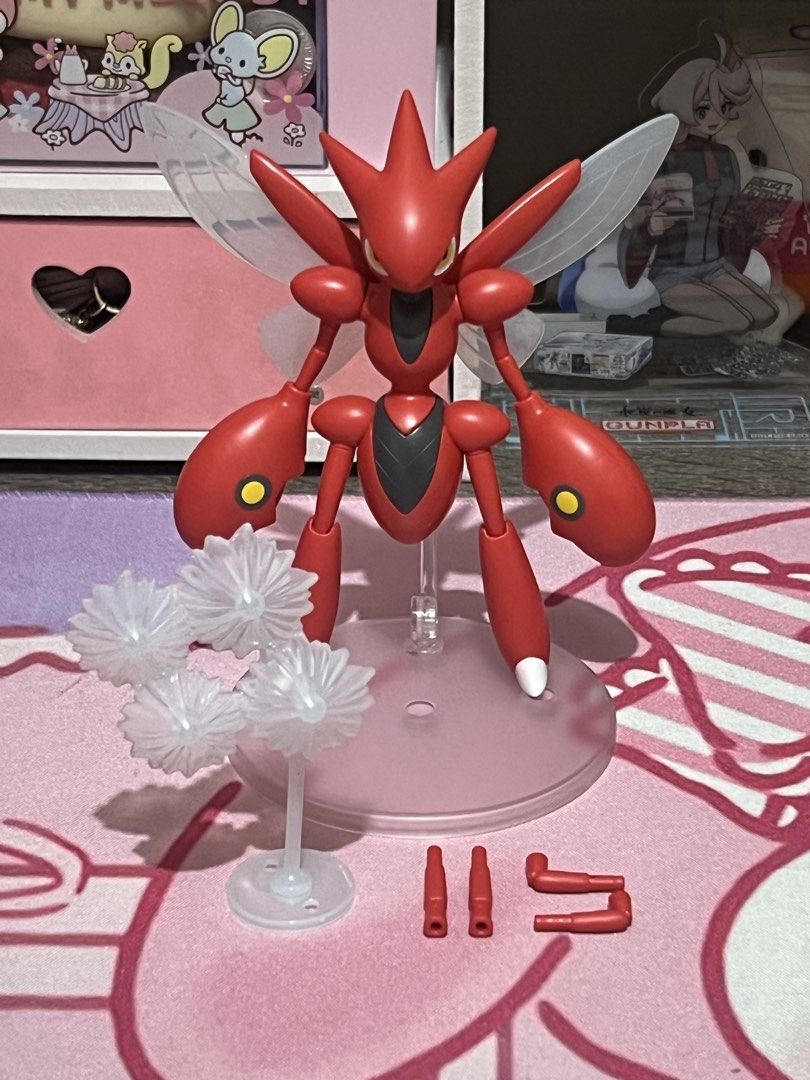 Bandai Pokémon Scizor Plastic Model Kit (Category: Gundam & Model Kits) located in Paranaque City. Submitted by robinluvr (Listing ID 1467369242, Image 2). Description: Selling Scizor Pokémon Plastic Model Kit for ₱600! Item is disassembled upon delivery. - was displayed in glass cabinet - RUNNERS NOT INCLUDED! manual included. expect nub marks on some parts - opened box; has tears and may contain dents MOP: GCash, bank transfer MOD: Lalamove, Gr
