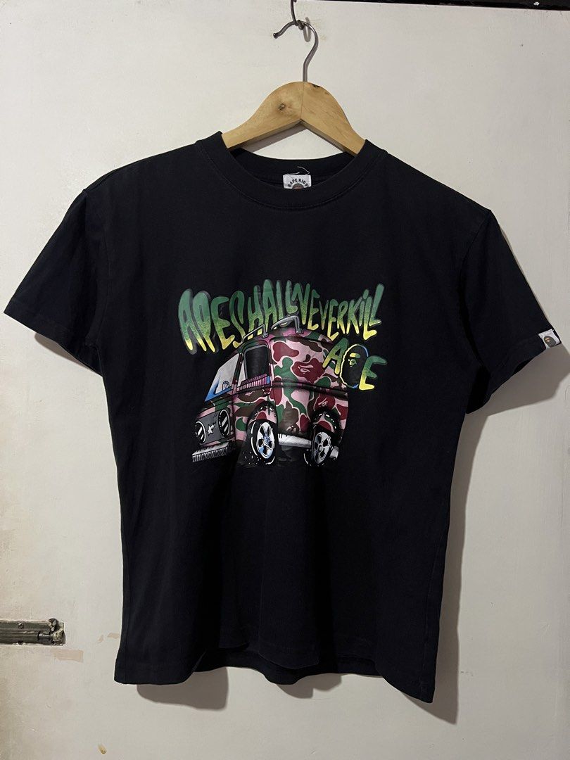 BAPE KID APE SHALL NEVER KILL APE (Category: Other Kids Furniture) located in Manila. Submitted by dailystrategythrift (Listing ID 1467443751, Image 1). Description: BAPE KID SHIRT SIZE 140 ON TAG WIDTH - 18 LENGTH - 23 ₱280+SF.