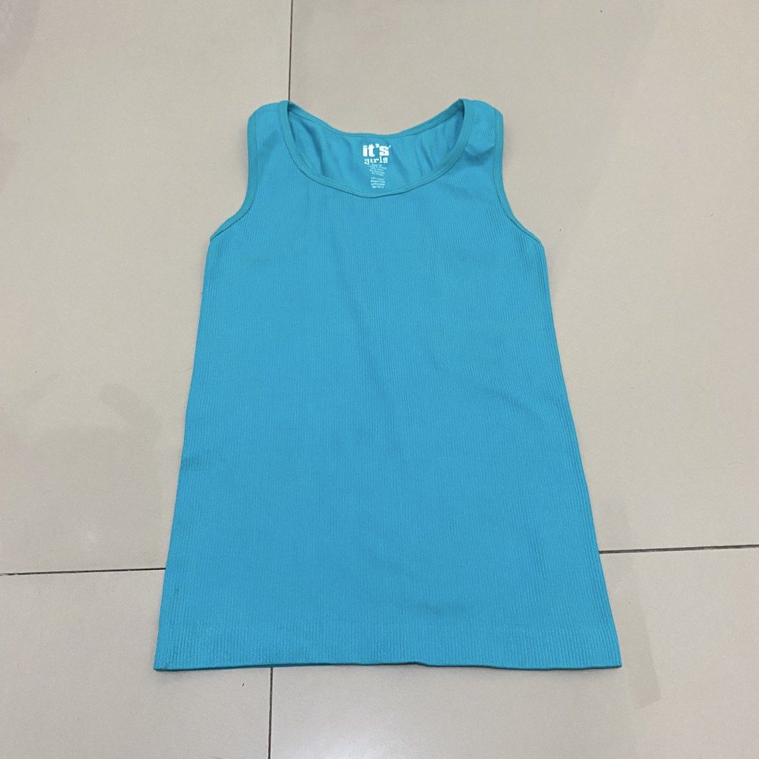 Basic Teal Blue Tank top (Category: Sleeveless) located in Quezon City. Submitted by lovelylittlepreloves (Listing ID 1467408093, Image 1). Description: medium on tag but can fit to s-xs.