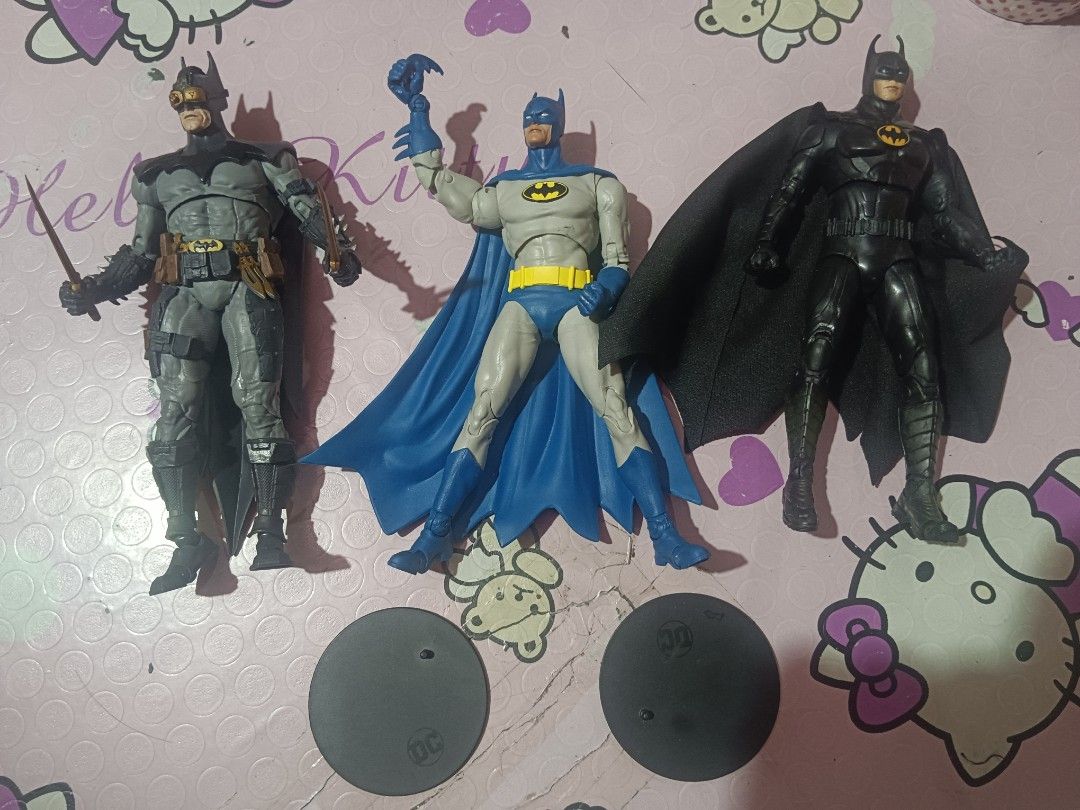 Batman multiverse (Category: Action & Battle Toys) located in Pasig City. Submitted by rednaxela_rich (Listing ID 1467374266, Image 1). Description: 3pcs batman multiverse set as is -todd McFarlane design DC multiverse 7" batman gold level. -mcfarlane dc multiverse 7" batman night fall blue & gray -mcfarlane dc multiverse 7" batman the flash batman Keaton.