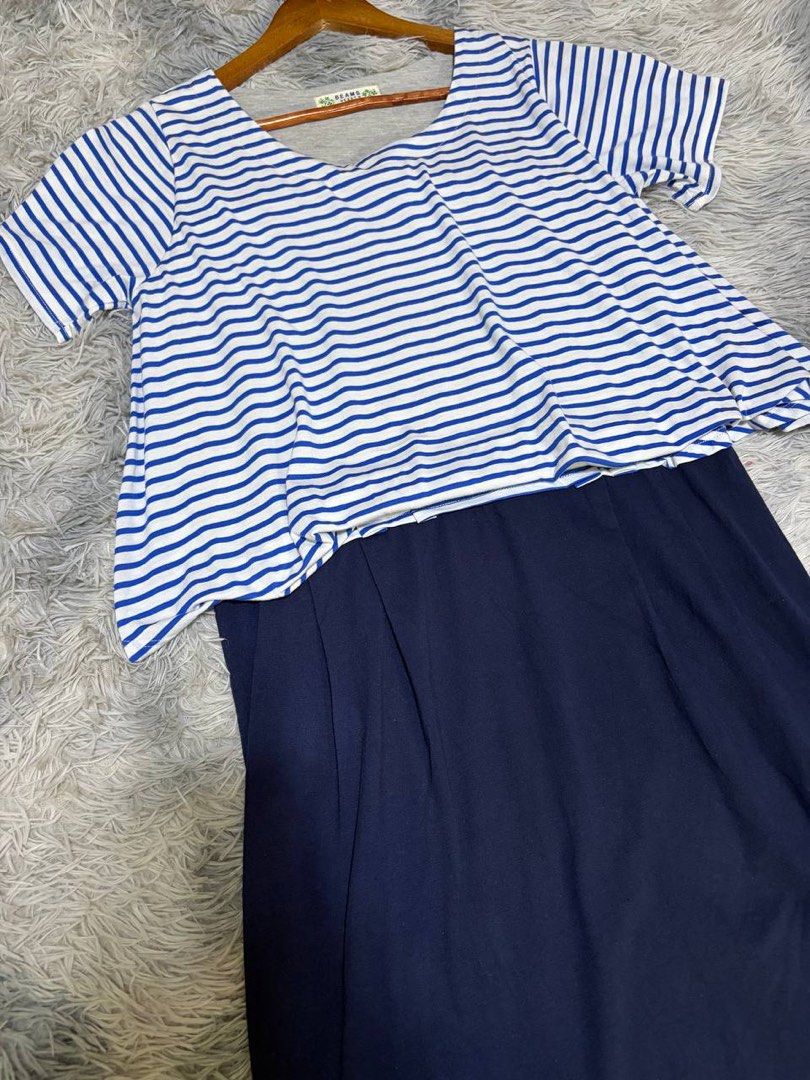 BEAMS HEART Bordered Docking Dress Navy x White (Category: Dresses) located in Batangas. Submitted by buy3get1freerandom (Listing ID 1467396901, Image 3). Description: Bust: 40” via tape measure Waist : 36” via tape measure Length: 41” via tape measure Condition: 9/10 Flaw/s: None ✅ Inner lining 📌 FIRST TO PAY BASIS 📌 Please manage your expectations, as these are preloved items. 📌 No when worn photos Message me to get this item! 😎.