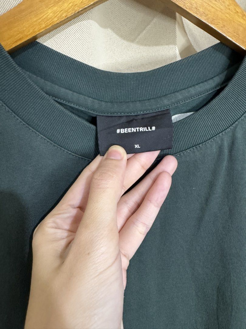 #BEENTRILL Streetwear - Green (Category: Tshirts & Polo Shirts ) located in Cagayan de Oro. Submitted by r.twosix (Listing ID 1467420573, Image 3). Description: #BEENTRILL# STREETWEAR Size: W24 L29 (XL) • Embroidery on chest • Classic streetwear staple Good condition 450 + sf 📍Cagayan de Oro City.