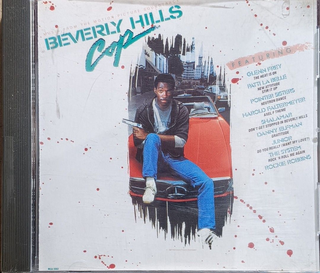 Beverly Hills Cop Soundtrack CD MCA Records (Category: CDs & DVDs) located in Manila. Submitted by ruelcabrer77078 (Listing ID 1467577907, Image 1). Description: - Item: Beverly Hills Cop Original Motion Picture Soundtrack CD - Release Year: 1984 - Label: MCA Records - Key Tracks: Axel F (Harold Faltermeyer), The Heat Is On (Glenn Frey), Neutron Dance (Pointer Sisters) - Inclusions: Jewel case with tracklist on back insert and disc - Condition: G