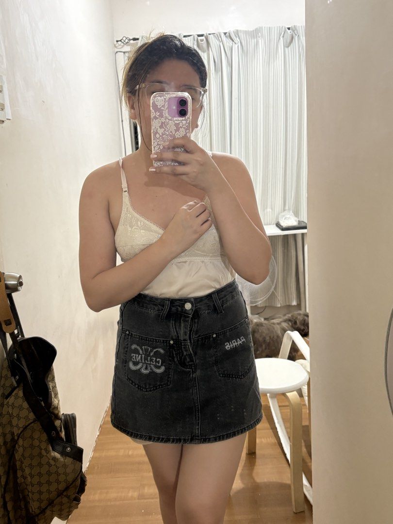 Black Denim Skirt - Celine Design (Category: Skirts) located in Dasmarinas. Submitted by twiceasnewph (Listing ID 1467122177, Image 3). Description: Preloved size waist 26 inches length 14 inches Rfs: decluttering.