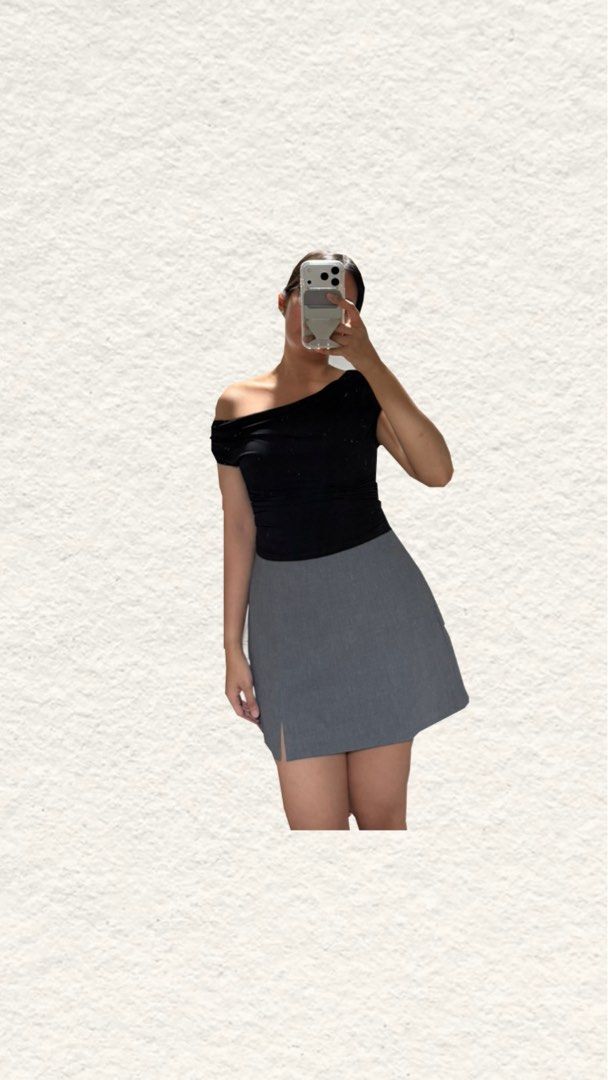 Black One-Shoulder Draped Top (Category: Sleeveless) located in Quezon City. Submitted by zealhorse_a9f3c3 (Listing ID 1467344493, Image 2). Description: - Style: Sleek black one-shoulder top with a stylish draped front - Details: Flattering ruching along the sides for a great fit - Material: Stretchy, comfortable fabric that is easy to wash and wear - Fit: True to size - Versatility: Perfect paired with jeans or a skirt for a night out.