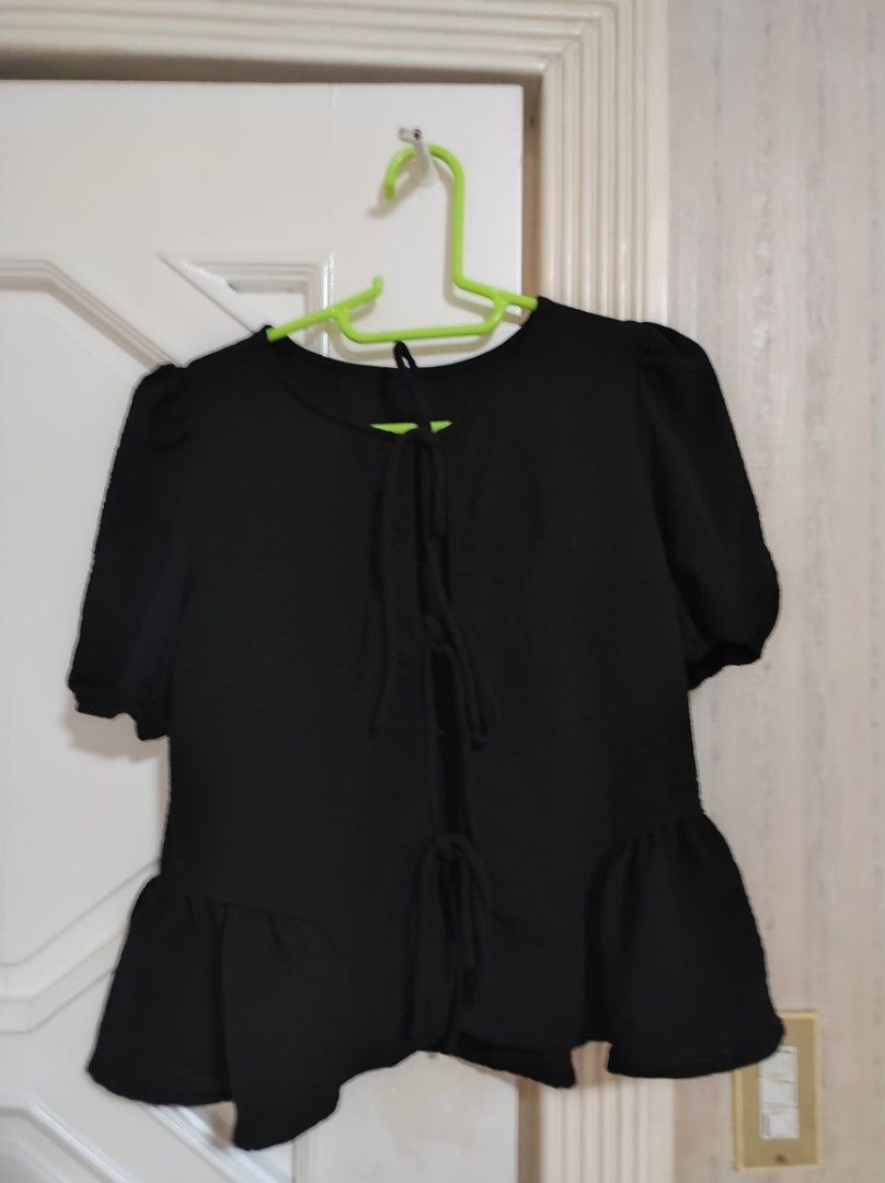 Black ribbon blouse (Category: Blouses) located in Bocaue. Submitted by jessdcluters (Listing ID 1467495698, Image 1). Description: .