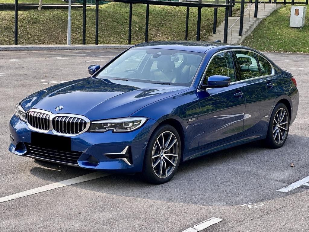 BMW 3 Series Plug-in Hybrid 330e Luxury (A) (Category: Used Cars) located in Singapore. Submitted by m_macztech (Listing ID 1465206421, Image 1). Description: ➡️ Features 2.0L popular B48 engine with lithium-ion Hybrid battery paired with 8-speed (a) Steptronic transmission producing 288bhp. ℹ️ Accessories 10.25" touchscreen with navigation & Apple/Android CarPlay. Interior ambient lighting, auto hold, dual electric seats, reverse camera/sensor, 