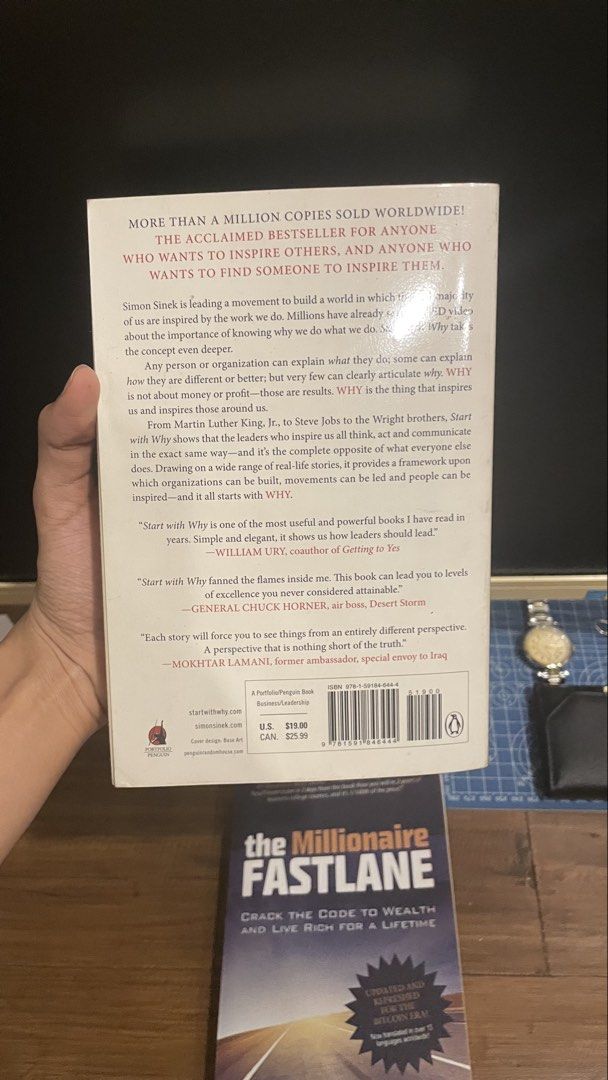 Book Bundle - Start with Why & The Millionaire Fastlane (Category: Storybooks) located in Quezon City. Submitted by julsdeclutter (Listing ID 1467447438, Image 3). Description: Get 2 books for Php 500. Start with Why - Please note that there are highlights in the book on the first 5-7 pages only..