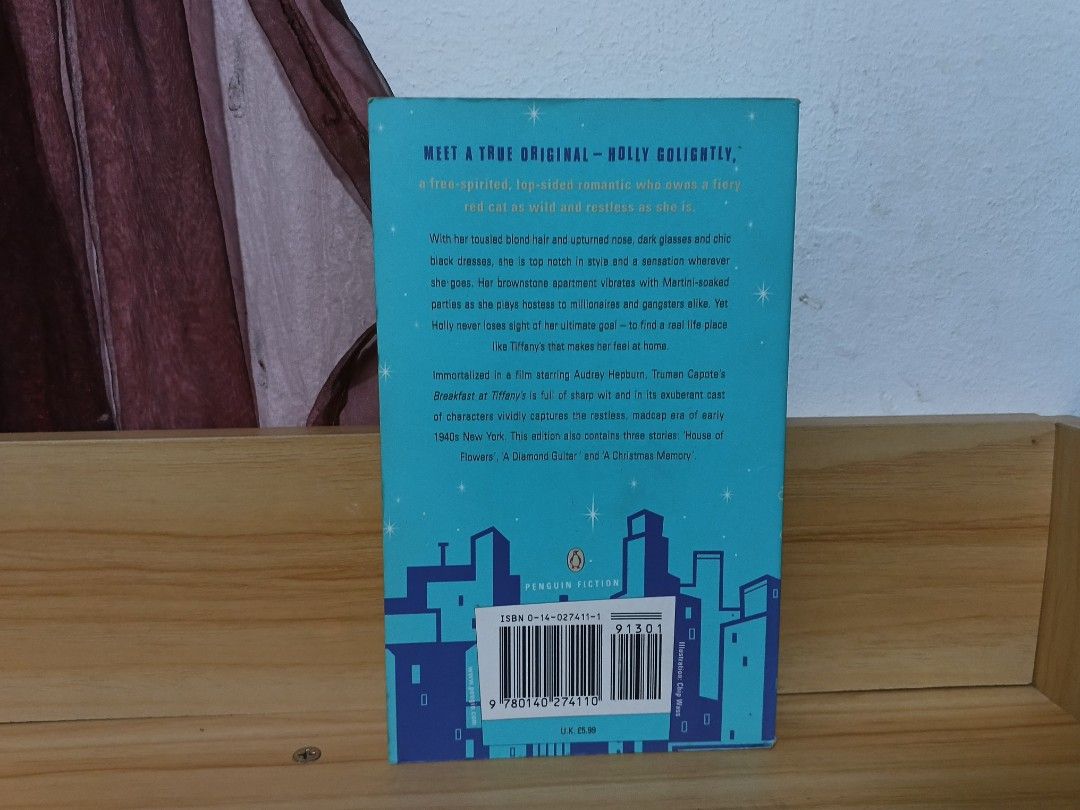 Breakfast at Tiffany's by Truman Capote (Penguin Classics) (Category: Storybooks) located in Cavite. Submitted by frannyglasstoo (Listing ID 1467532941, Image 3). Description: MESSAGE ME FOR MORE PICTURES! Condition: Good MOP: GCASH MOD: J&T (or Lala Express) Payment first basis, reservation is only up to one month. This is my secondary account, I lost my main account, check out my reviews here: https://carousell.app.link/bc9mER4pq1b.