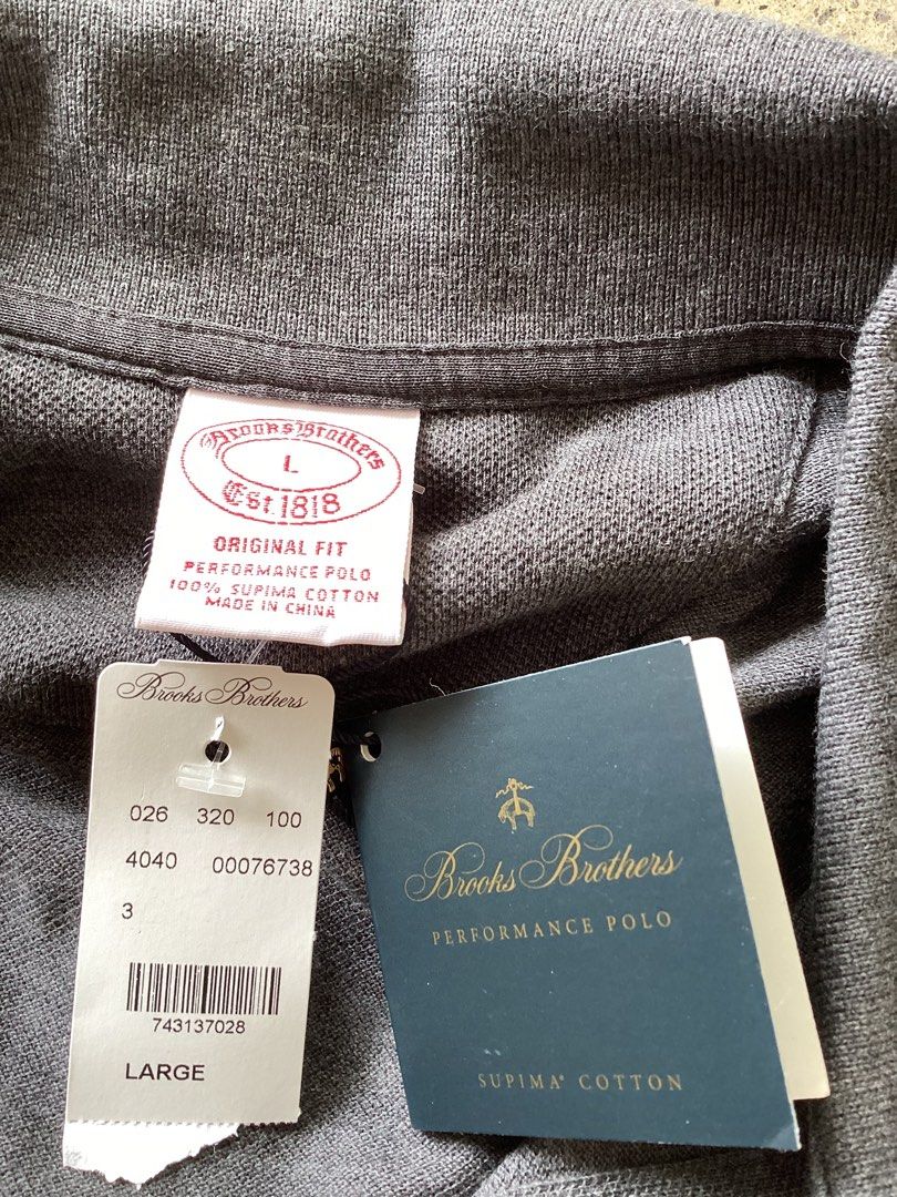 Brooks Brothers Original Fit Performance Polo Gray Size Large (Category: Tshirts & Polo Shirts ) located in Bacoor. Submitted by jyano (Listing ID 1467376182, Image 3). Description: - Brand: Brooks Brothers - Color: Dark Gray - Size: Large (Original Fit) - Material: 100% Supima Cotton - Condition: Brand New with Original Tags - Features: Short sleeves, classic collar, embroidered chest logo.