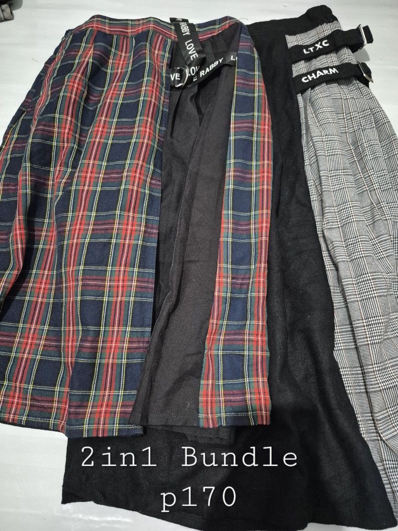 BUNDLE Jp Long Skirts Love Rabby & Ltxc (Category: Skirts) located in Calamba. Submitted by bb.lace (Listing ID 1467477215, Image 1). Description: fixed price issue: lints, 1 broken belt slot (LTXC) no issue on Love Rabby.