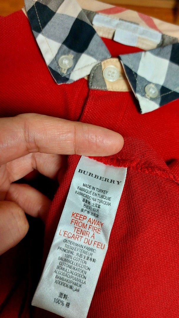 Burberry Polo Shirt Size 4 (Category: Babies & Kids Fashion) located in Caloocan City. Submitted by clairyyyyy (Listing ID 1467565702, Image 3). Description: size 4 good as new .