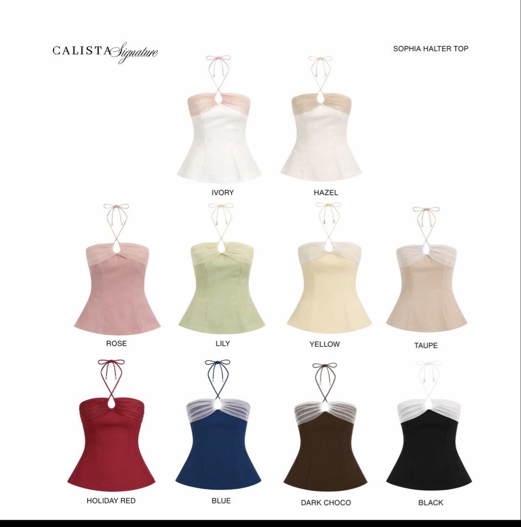 calista signature top (Category: Sleeveless) located in Baguio. Submitted by eunicedeclutter (Listing ID 1467446473, Image 2). Description: only used once size small, shipping thru jnt, i am a new seller please message me if interested .