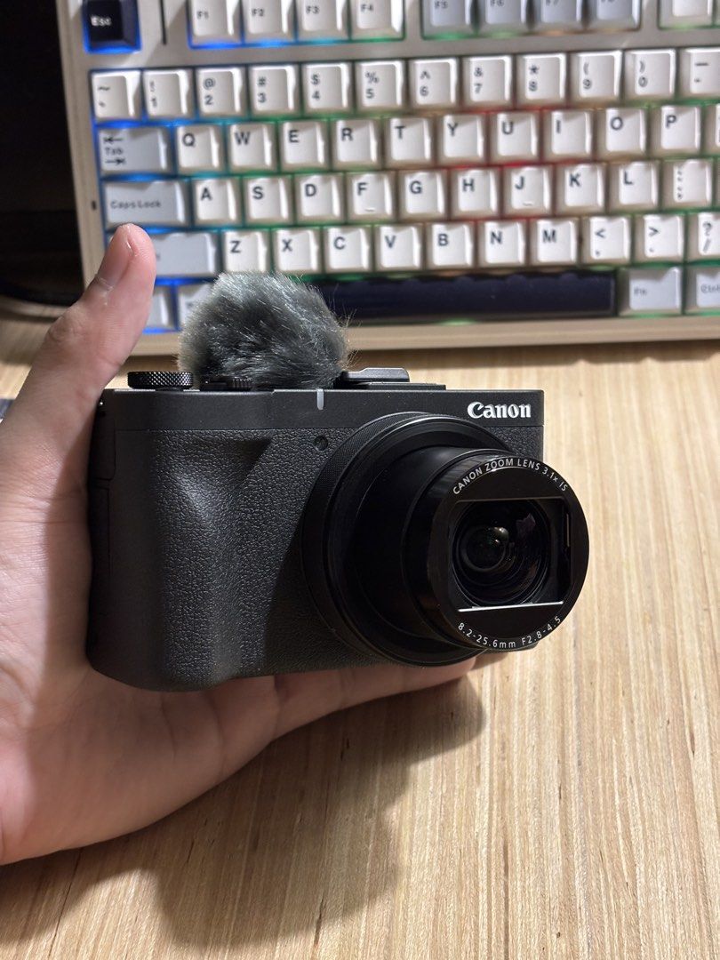 Canon Powershot V1 with AD-E1 adapter (Category: Cameras) located in San Juan City. Submitted by velardedrew (Listing ID 1467392599, Image 3). Description: Canon Power Shot V1 with Canon AD - E1 bundled for sale! Camera is relatively brand new and only a couple months old. All mechanical and functional features are flawless and working. Great entry level vlogging camera, and a nice alternative to the famous G7X. The flip screen is also convenient