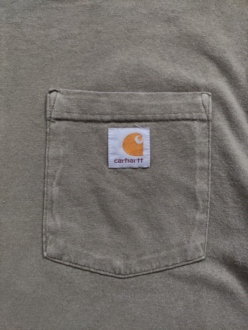 Carhartt K87 ARG Pocket Tee (Category: Tshirts & Polo Shirts ) located in Calamba. Submitted by alorbis96758 (Listing ID 1467467869, Image 3). Description: Chest Width : 22.5" Length : 30" Best Fit : Largel Tall Color Rate : 9.2 Flaws : Minimal Stain.