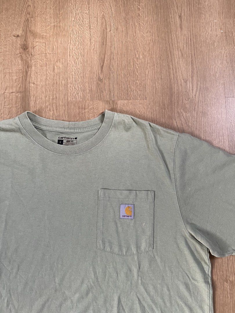 Carhartt K87 Heavyweight Pocket Tee (Category: Tshirts & Polo Shirts ) located in Angeles City. Submitted by mark.happenss (Listing ID 1467552314, Image 2). Description: Carhartt K87 Heavyweight Pocket Tee (Green Apple/Sage Green) Waist: 25 Length: 30.