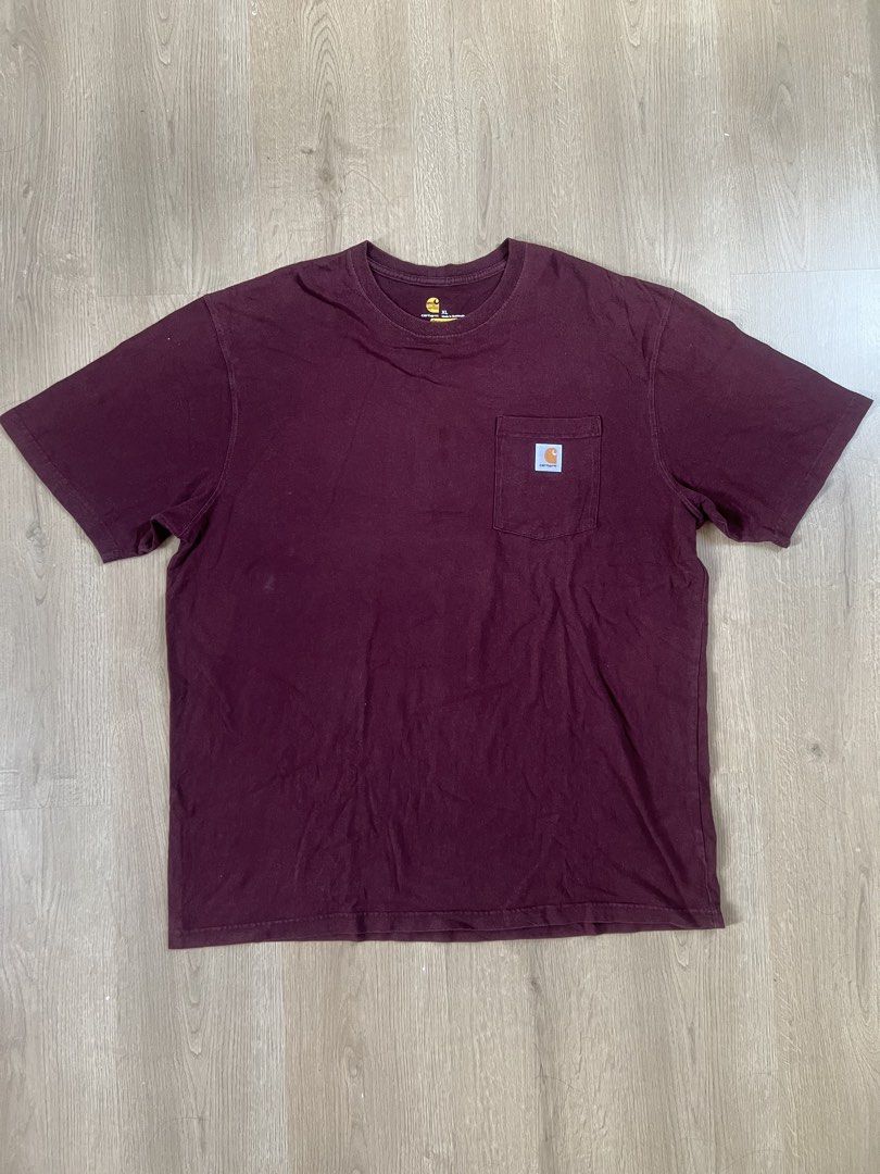 Carhartt K87 Pocket Tee (Category: Tshirts & Polo Shirts ) located in Angeles City. Submitted by mark.happenss (Listing ID 1467551991, Image 1). Description: Carhartt K87 Loose Fit Heavyweight Pocket Tee (Maroon/Burgundy) Waist: 26 Length: 32.
