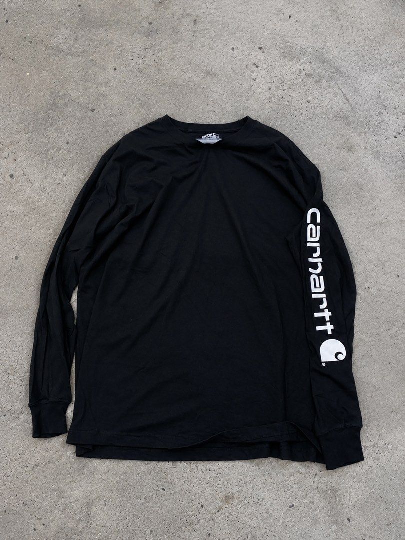 CARHARTT SPELLOUT LONGSLEEVE BLACK TSHIRT (Category: Coats, Jackets and Outerwear) located in Manila. Submitted by 2ndclassvintageph (Listing ID 1467557491, Image 2). Description: .
