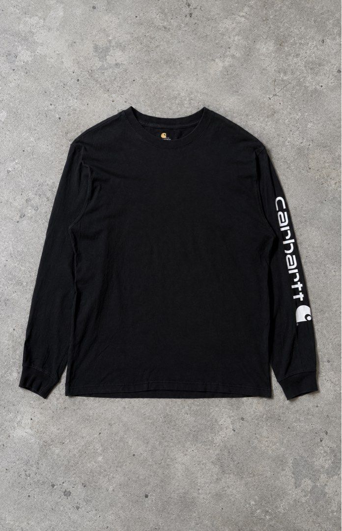 CARHARTT SPELLOUT LONGSLEEVE BLACK TSHIRT (Category: Coats, Jackets and Outerwear) located in Manila. Submitted by 2ndclassvintageph (Listing ID 1467557491, Image 1). Description: .