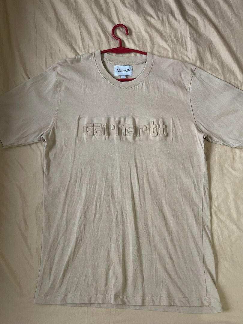 CARHARTT 'WIP EMBOSSED LOGO' SHIRT (Category: Tshirts & Polo Shirts ) located in Manila. Submitted by ako.si.lemmor (Listing ID 1462291859, Image 1). Description: This item is thrifted, manage your expectation. Dimes: 20X27 (L) Color rate: 9.5/10 Issue: Need wash Ship at your own cost or pickup Mandaluyong..