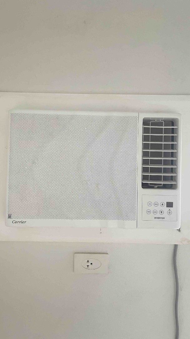 Carrier Inverter Window Type 15.hp Air Conditioner (Category: Air Conditioning and Heating) located in Quezon City. Submitted by sashasarisarishoppe (Listing ID 1467379385, Image 1). Description: - Carrier window type air conditioner with advanced inverter technology for energy savings - Clean white finish with a stylish perforated front panel - Convenient digital control panel on the right side with easy-to-use buttons - Full controls for fan sp