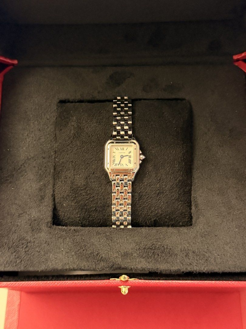 Cartier Panthere Mini Steel (Category: Luxury Watches) located in Taguig. Submitted by sourcedbym (Listing ID 1467432125, Image 2). Description: Excellent condition! Minor signs of use, if any at all. Comes complete with warranty card, shopping bag, can also show receipt. Rfs: got a new watch! #Cartier #CartierMINI.
