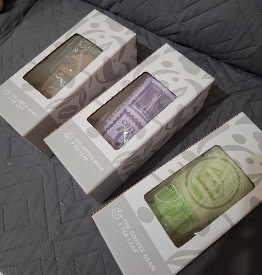 The Coffee Bean and Tea Leaf - CBTL 2026 Anniversary Tumblers (Category: Water Bottles & Tumblers) located in Pasig City. Submitted by loveacs (Listing ID 1467389683, Image 2). Description: Selling these brand new CBTL 2026 Anniversary Tumblers for just 750 each. Honestly, I didn't even plan on collecting them but since I've been spending so much time at CBTL lately, my stamp cards filled up fast. It felt like a waste not to redeem them. I actual