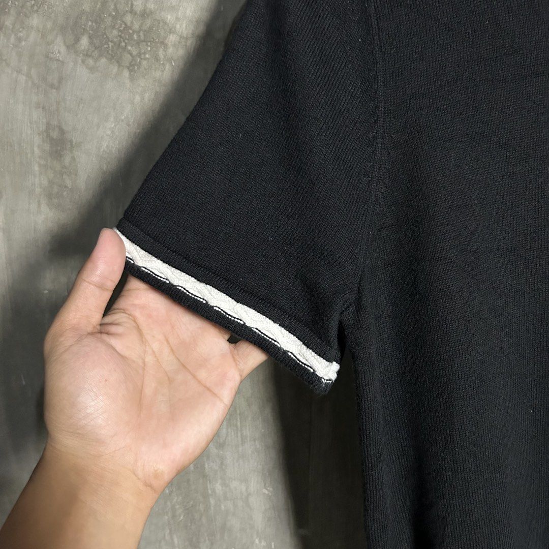 Chanel - Cashmere Knit Bicolor Polo (Category: Luxury Apparel) located in Tayabas. Submitted by streetdepartment (Listing ID 1467546058, Image 3). Description: Chanel - Cashmere Knit Bicolor Polo Excellent condition Flaw/s: missing necktag Size: Medium Measurements (inches): Width: 18” Length: 23.5” Dm to purchase! Note: Manage your expectations as you are dealing with secondhand items. Color may vary due to lighting. No return / No refund! If yo