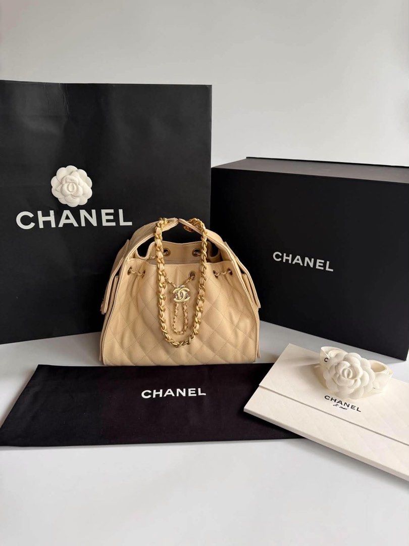 Chanel C25 Small Beige Caviar (Category: Luxury Bags & Wallets) located in Makati City. Submitted by theladyluxxe (Listing ID 1467378604, Image 1). Description: ✨CHANEL C25 BEIGE SMALL CAVIAR✨ Aged gold hardware Microchipped Brand new Complete set 🏷️ 445k Only! Up to 6mos layway Cash negotiable 💳 MOP: BPI/Bank Transfer/Gcash/Maya/Paypal DISCLAIMER: theladyluxxe is NOT AFFILIATED with any brand posted on this page. All rights, trademarks, and co