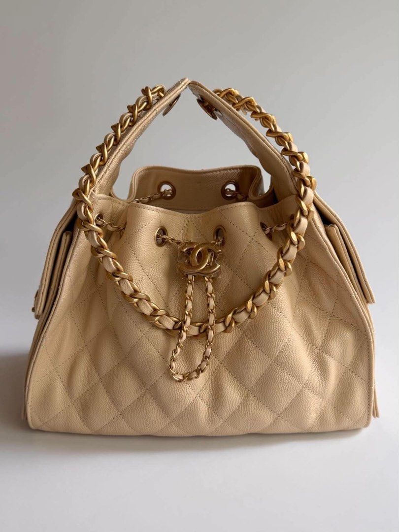 Chanel C25 Small Beige Caviar (Category: Luxury Bags & Wallets) located in Makati City. Submitted by theladyluxxe (Listing ID 1467378604, Image 2). Description: ✨CHANEL C25 BEIGE SMALL CAVIAR✨ Aged gold hardware Microchipped Brand new Complete set 🏷️ 445k Only! Up to 6mos layway Cash negotiable 💳 MOP: BPI/Bank Transfer/Gcash/Maya/Paypal DISCLAIMER: theladyluxxe is NOT AFFILIATED with any brand posted on this page. All rights, trademarks, and co