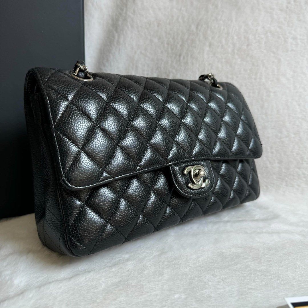 Chanel Classic Double Flap Caviar Silver HW (Category: Luxury Bags & Wallets) located in Quezon City. Submitted by aylahphia (Listing ID 1467388654, Image 1). Description: Classic double flap Black caviar SHW Series 24 Box , dust bag and authentication 9.5/10 .