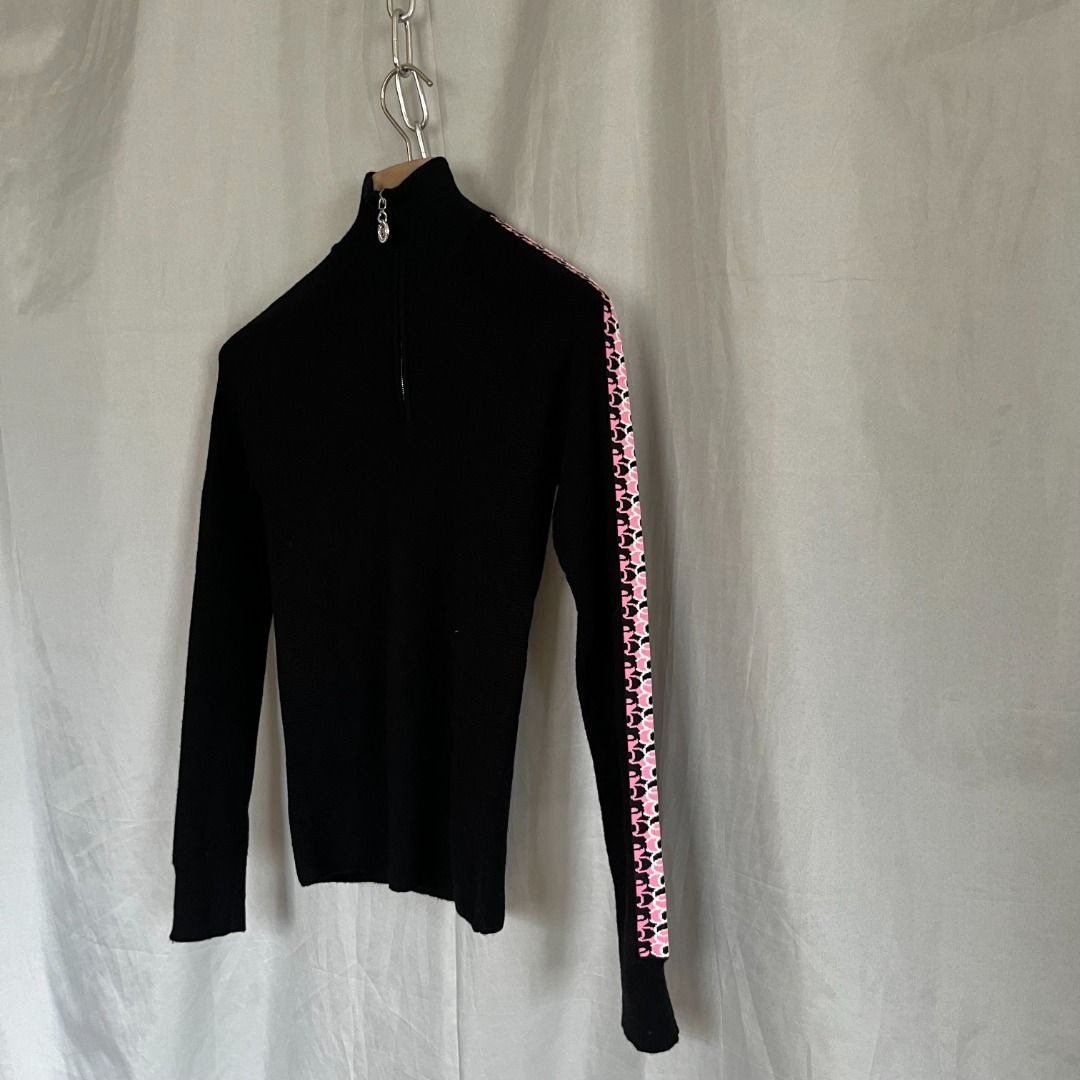 Chanel Half Zip Pullover Longsleeves (Category: Longsleeves) located in Quezon. Submitted by _babypluto (Listing ID 1467450143, Image 2). Description: Tagged size: 36 Condition: very good condition Measurements: Width: 13.5 inches Length: 23 inches Sleeve Length: 23 inches Note: actual color of the item may change due to lighting.