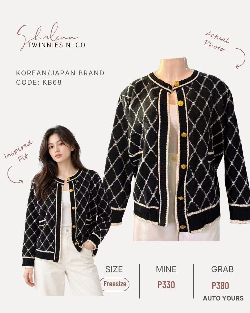 Channel Inspired knitted cardigan (Category: Coats, Jackets and Outerwear) located in Baguio. Submitted by twinniesnco (Listing ID 1467389292, Image 1). Description: .