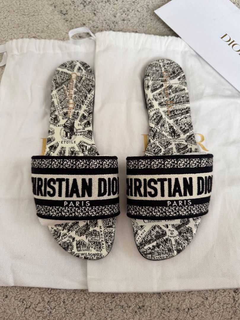 Christian Dior Dway Sandals PRE-OWNED (Category: Slippers and slides) located in Manila. Submitted by shopmyclosetbytel (Listing ID 1461424106, Image 1). Description: Pre-owned Dior Dway Sandals- Size 38.5 only Very good condition Dust bag & receipt only 100% Authentic.