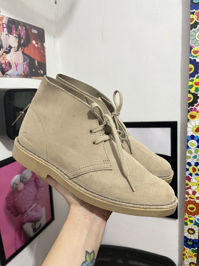 Clarks Desert Boots San Suede (Category: Boots) located in Santa Barbara. Submitted by znaethrifthing (Listing ID 1467500469, Image 2). Description: Clarks Desert Boots San Suede Like new condition US 7.5 womens 23.5-24cm See detailed picture Plus sf DM 📩.