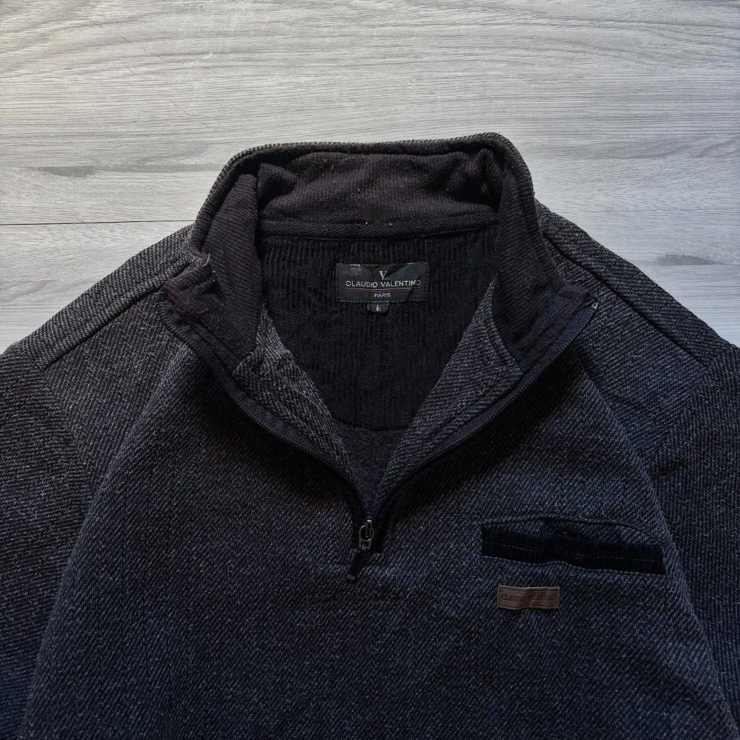 Claudio Valentino half zip (Category: Coats, Jackets and Outerwear) located in Baguio. Submitted by thrift_loots2600 (Listing ID 1467481755, Image 2). Description: Claudio Valentino half zip Mine: 250 Size: 21x25 (L on tag) Condition: Excellent Issue: None.