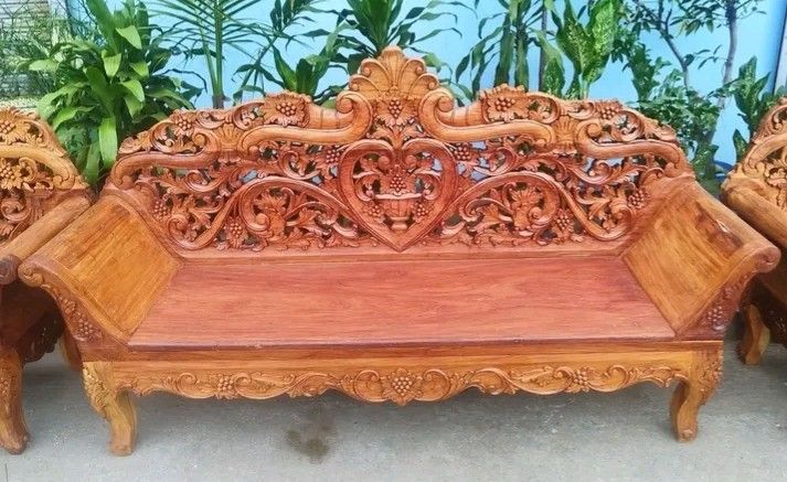 Cleopatra sala set beautiful (Category: Sofas) located in Manila. Submitted by carmelites36250 (Listing ID 1467442237, Image 3). Description: Cleopatra Sala Set made of solid Narra Wood. Restored and revarnished. Ready to use. Get it for only Price 34,5000. Size 3 Seater L75 x W21 x SH15.5 x H44 Single Seater L41 x W21 x SH15.5 x H44 Center Table L35 x W17.5 x H18 Side Table L18 x W17 x H20 all in inches.