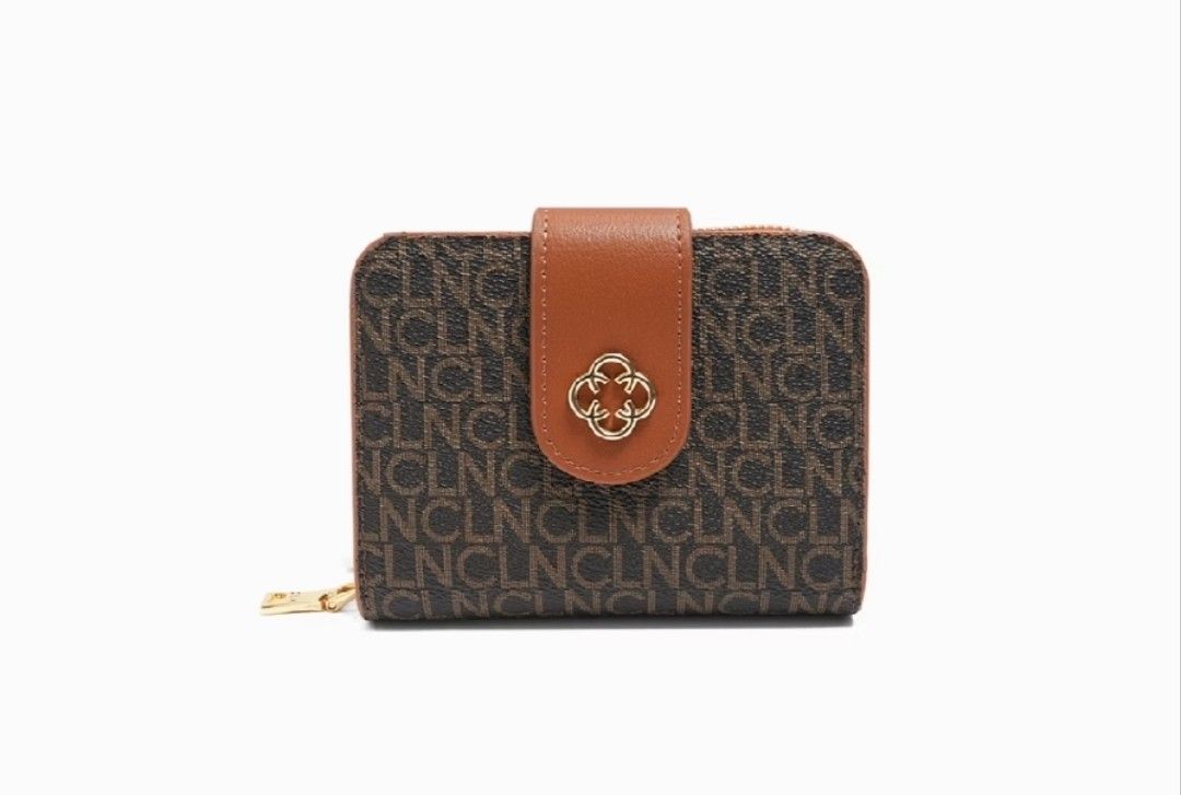 CLN Monogram Print Wallet Brown Tan (Category: Wallets & Card holders) located in Manila. Submitted by ljaneee (Listing ID 1467410488, Image 2). Description: - Brand: CLN - Design: Monogram print in stylish brown and tan - Hardware: Gold-toned logo on front snap closure - Condition: Unused, brand new - Inclusions: Original red gift box, dust bag, and matching paper bag - Ideal for: Everyday use or gifting.