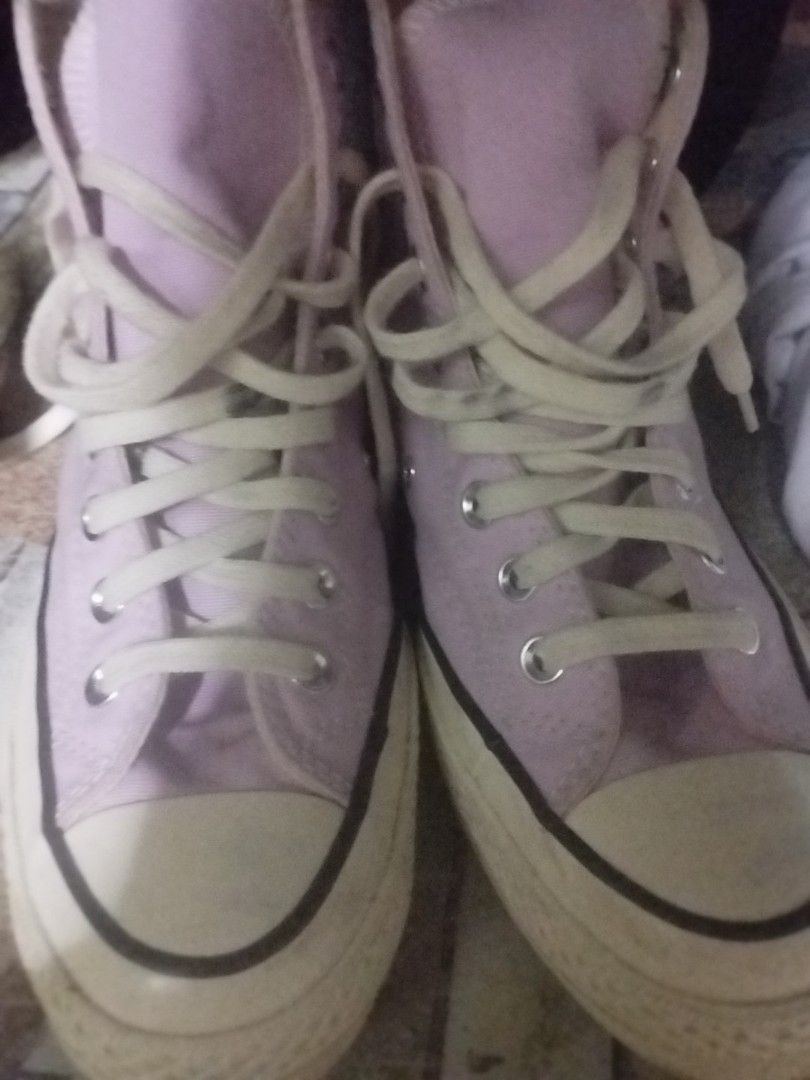 Converse Chuck 70 High Top Pink Sneakers (Category: Sneakers) located in Manila. Submitted by deguzmandh17516 (Listing ID 1467455048, Image 1). Description: - Brand: Converse Chuck 70 High Top - Color: Faded Pink with cream laces and off-white soles - Details: Classic star ankle patch, black pinstripe on midsoles - Condition: Normal scuffs on rubber midsoles and toe areas, soles are fully intact with plenty of life left - Style: Versatile everyda