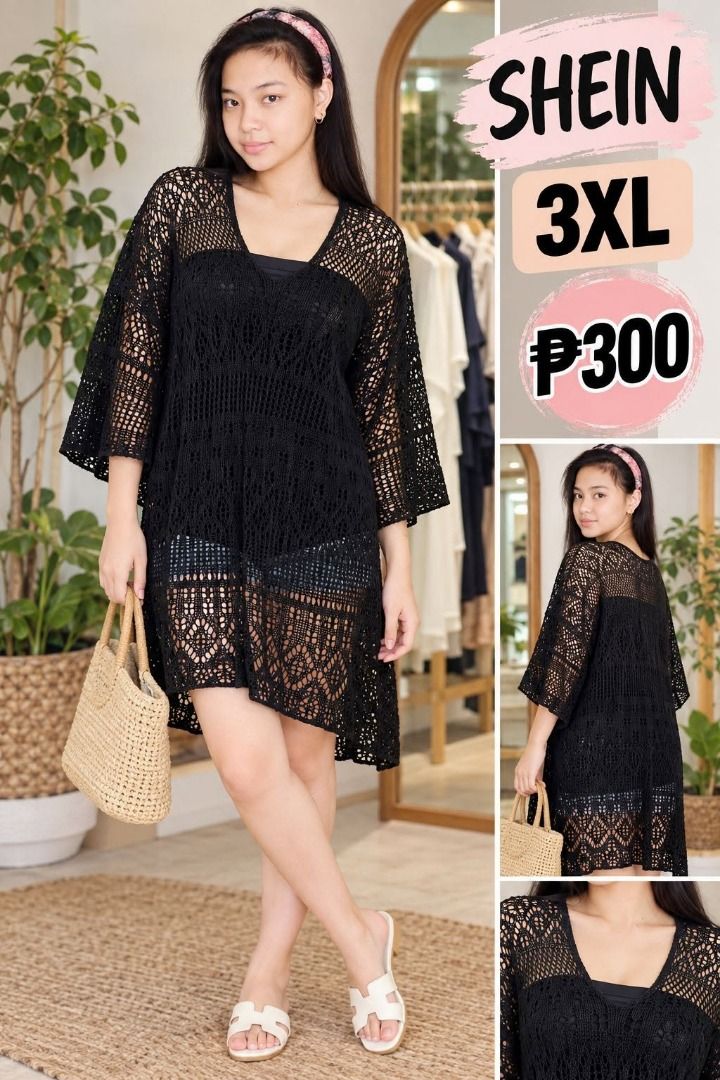 Cover Up Dress (Category: Dresses) located in Makati City. Submitted by bigheartsclothingcom720 (Listing ID 1463387578, Image 1). Description: US LIGHT KNITTED COVER UP FOR SALE!** ✨ SHEIN 📌 **Size on Tag:** 3XL 📏 **Fits from:** XL to 4XL 💰 **Price:** ₱300 💖 Great condition & super sulit!.