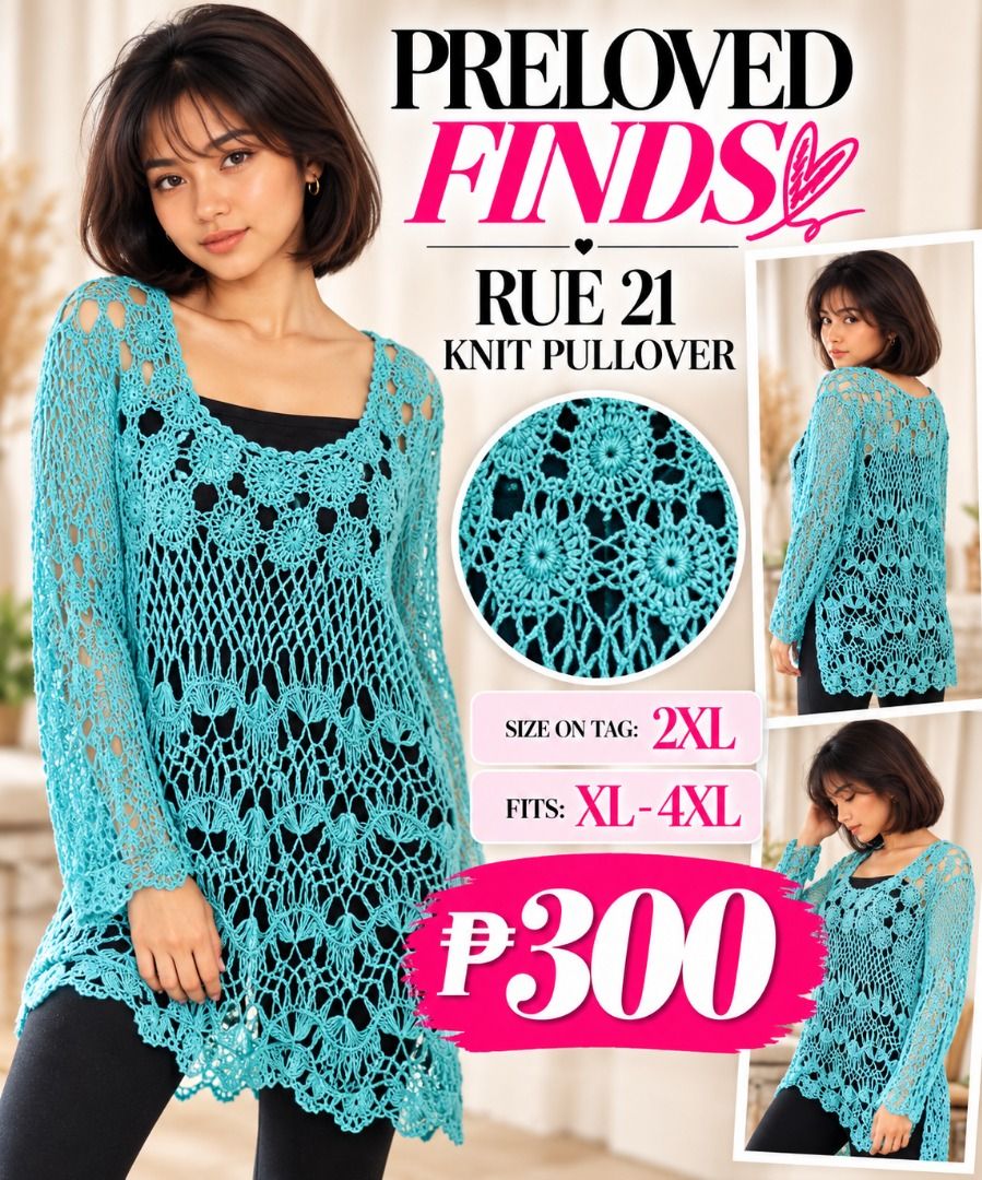 Cover Up Dress (Category: Dresses) located in Makati City. Submitted by bigheartsclothingcom720 (Listing ID 1462779778, Image 1). Description: US LIGHT KNITTED TOPS FOR SALE!** ✨ 📌 **Size on Tag:** 2XL 📏 **Fits from:** XL to 4XL 💰 **Price:** ₱300 💖 Great condition & super sulit!.