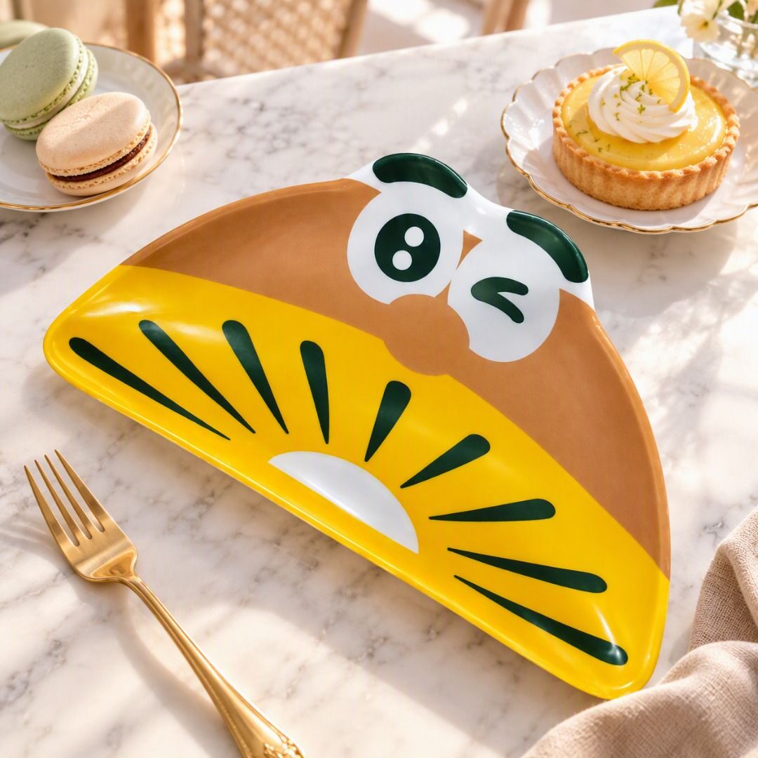 Cute Cartoon Triangle Melamine Desert Plate Yellow Brown, Furniture ...