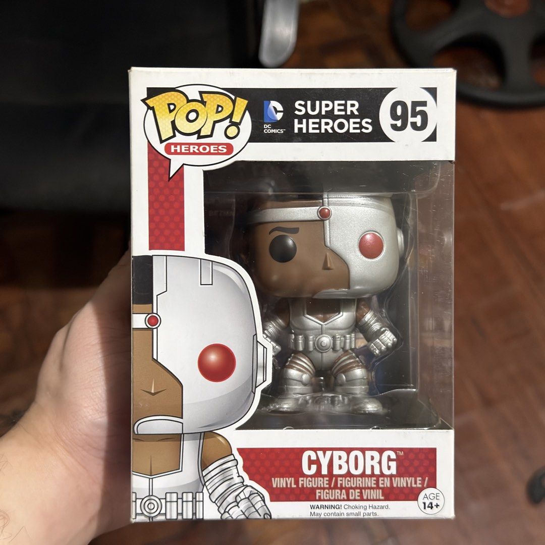 Cyborg Funko Pop (Category: Figurines & Statues) located in Pasig City. Submitted by kingclutter (Listing ID 1467481731, Image 1). Description: Box conditions in the pics. With used boss protector..
